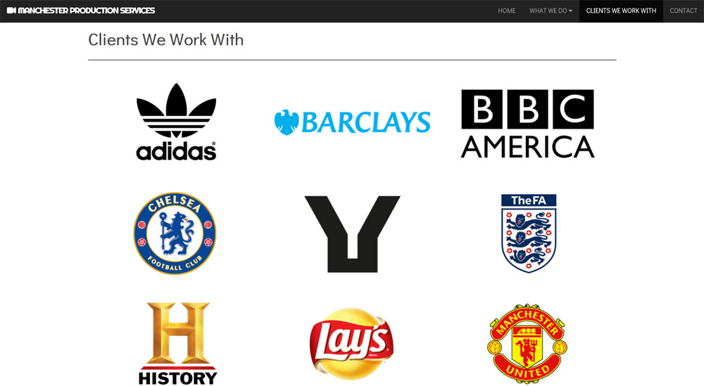 Manchester Production Services website screenshot 4